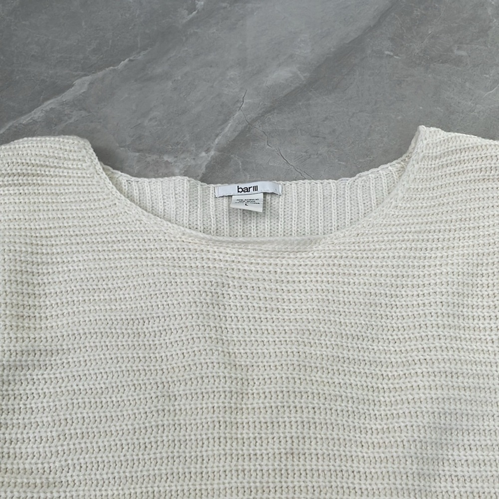 Women's Bar III Knit Zipper High Low Long Sleeve Sweater Large - Picture 3 of 13